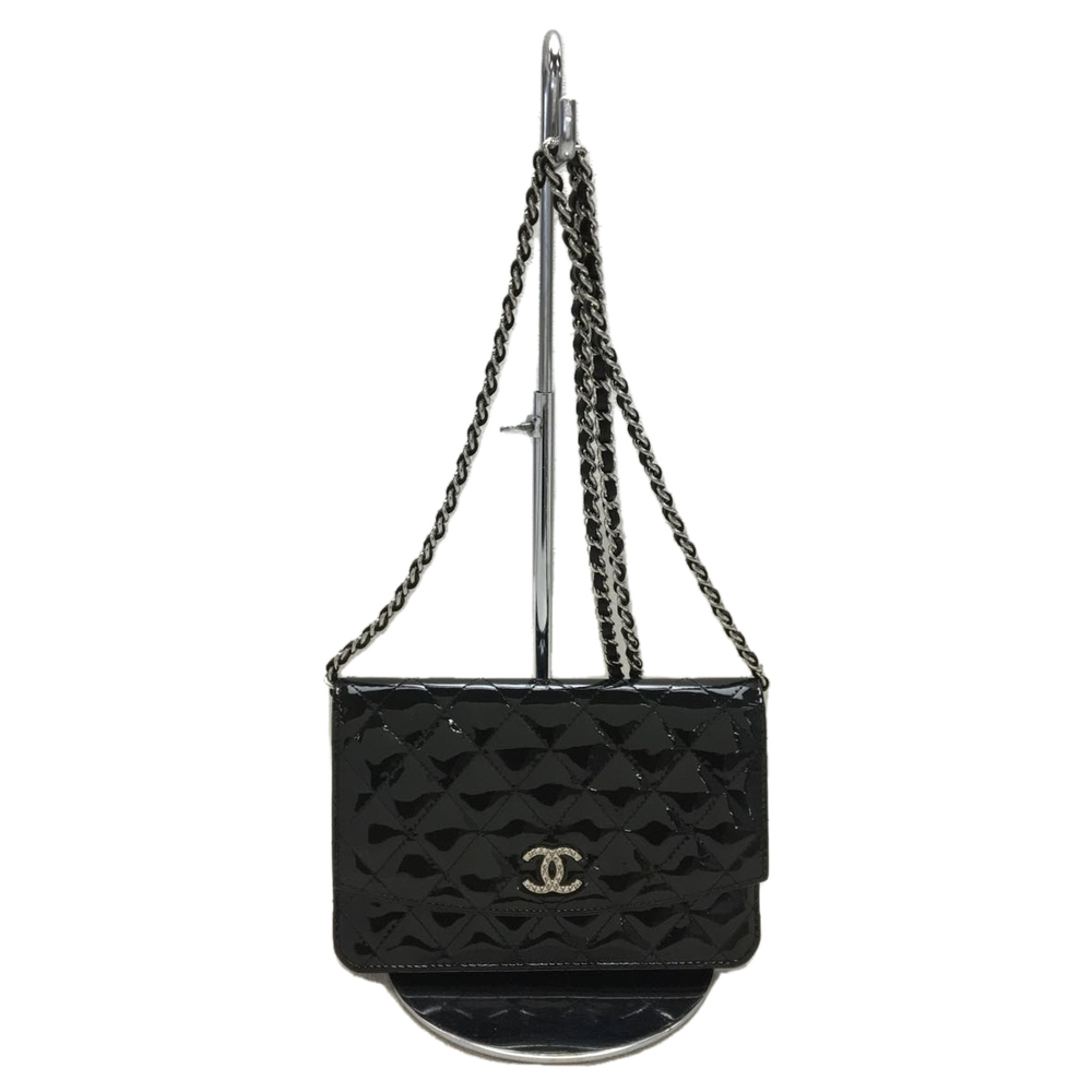 Chanel Enamel Plain Brilliant Chain Wallet
